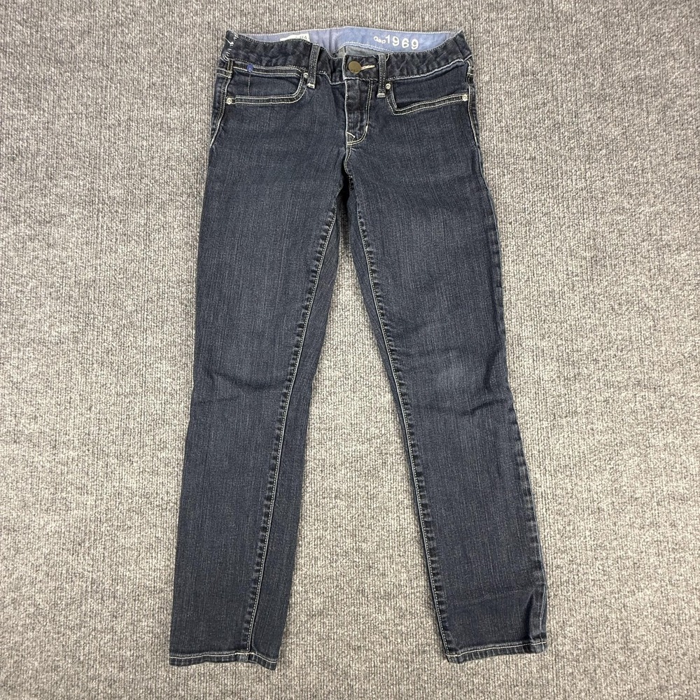 Gap 1969 Always Skinny Jeans Womens 27/4 Dark Wash Low Rise Slim Stretch Denim
